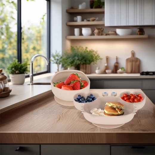 Stabilna miska i talerz z przyssawką