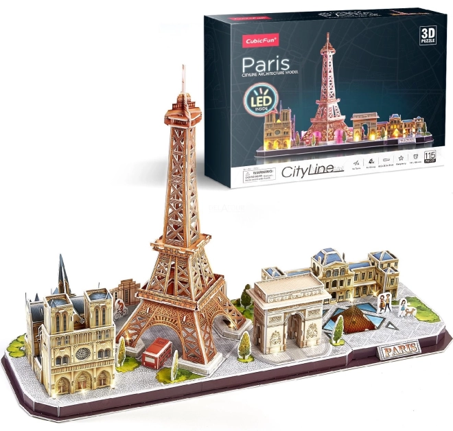 Świecąca 3D układanka CityLine Panorama Paryż