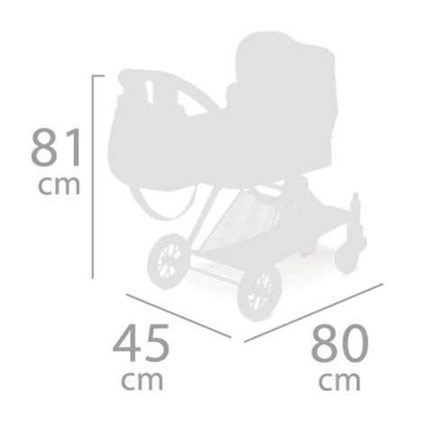 DeCuevas 80732 Wózek dla lalek 3 w 1 XL z torbą Classic Gold 2020 - 81 cm