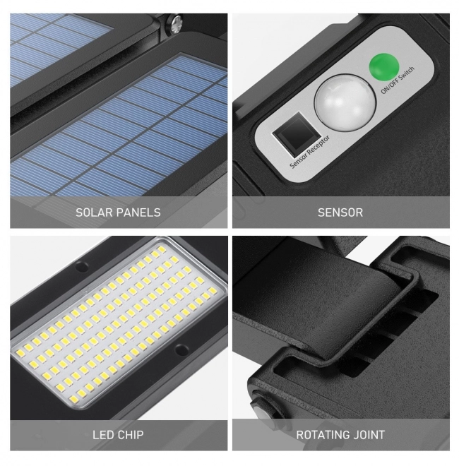 Solarna lampa LED z czujnikiem i pilotem