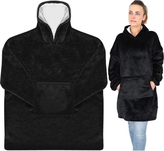Kocykowa bluza oversize, czarna