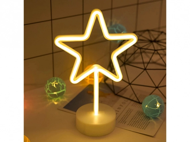 Neonowa gwiazda lampka LED z USB