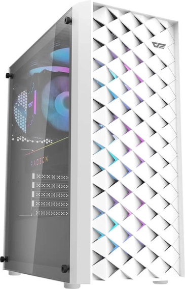 Obudowa komputerowa Darkflash DK351, biała, szkło hartowane i 4 wentylatory