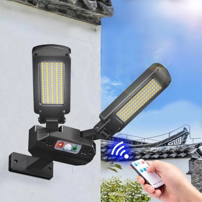 Solarna lampa LED z czujnikiem i pilotem