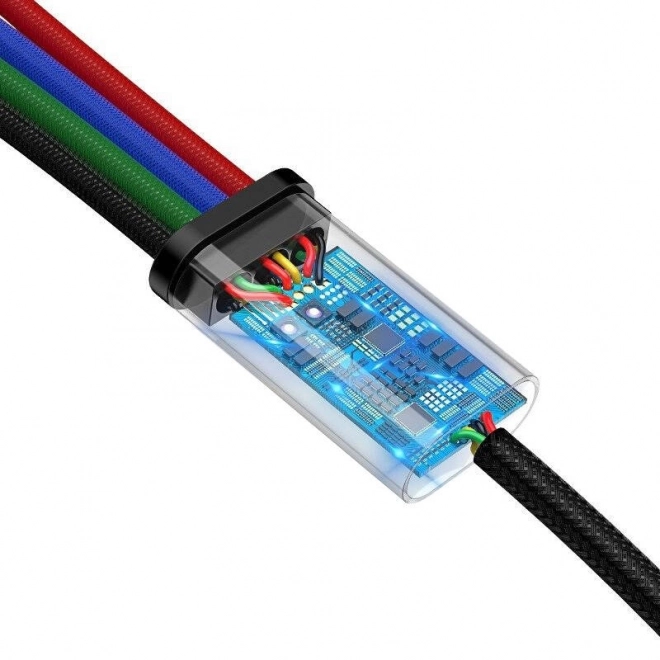 Baseus Szybki kabel USB 4w1 2xUSB-C / Lightning / Micro 3,5A 1,2m - czarny