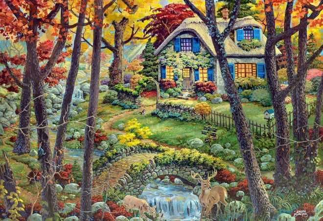 Drewniane puzzle Domek w lesie od WOODEN CITY