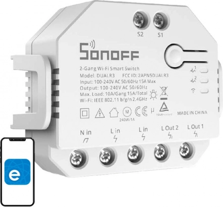 inteligentny przełącznik Wi‑Fi SONOFF Dual R3 z pomiarem zużycia