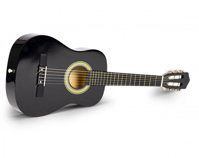 Duża drewniana gitara dziecięca 6 strun ECOTOYS – czarna