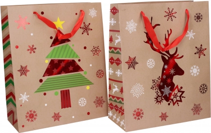 Papierowa torba prezentowa M na Boże Narodzenie 32 × 26 × 10 cm