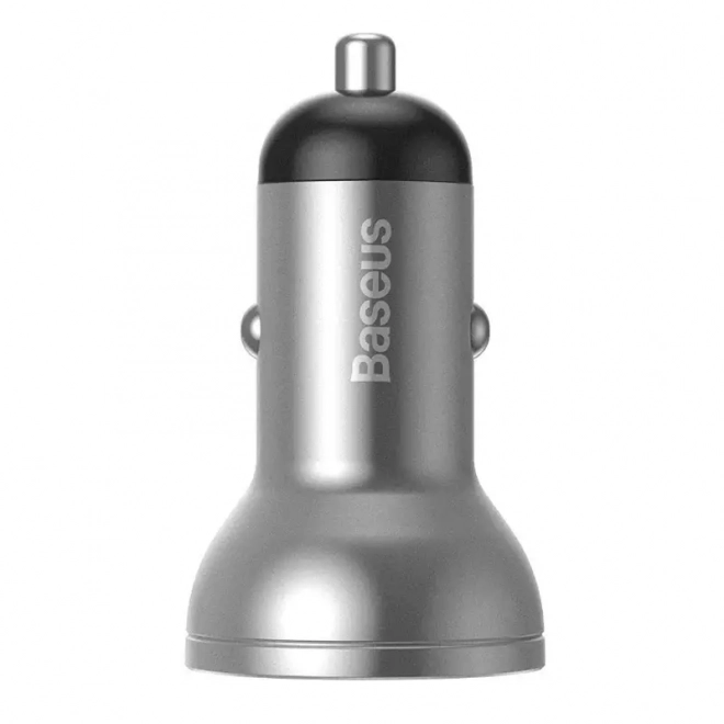 Baseus ładowarka samochodowa z 2 portami USB i wyświetlaczem LED