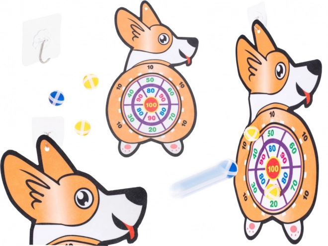 Dziecięca gra Corgi tarcza z suchymi piłeczkami