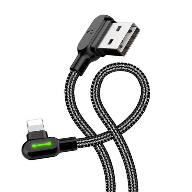 Kabel kątowy USB Lightning Mcdodo CA-4674 LED, 0,5 m (czarny)