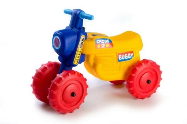 Jeździk CROSS 2 żółty plastik wysokość siedzenia 28cm nośność do 25kg od 18 miesięcy