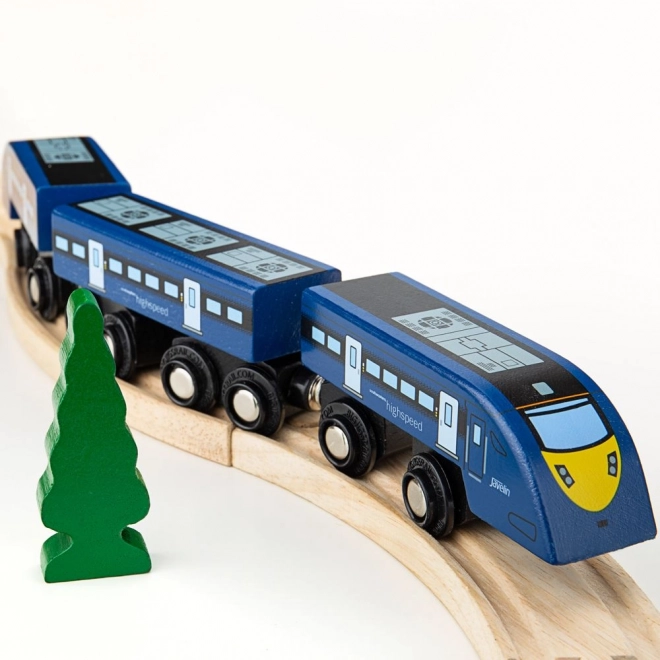 Bigjigs Rail niebieski pociąg dużych prędkości