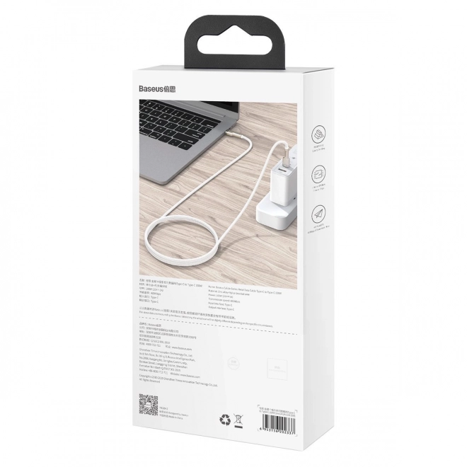 Kabel USB-C do USB-C Baseus Cafule 100W, 2m czarny