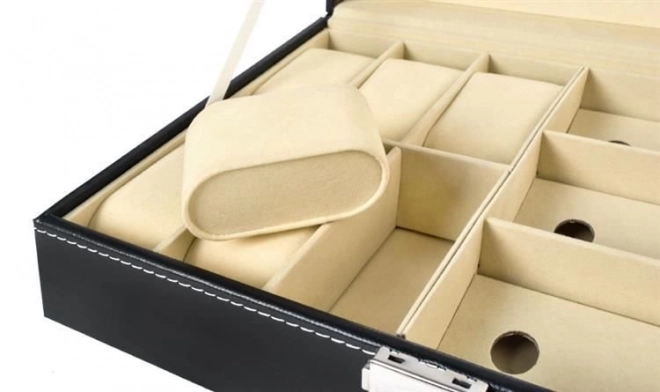 Elegancki czarny organizer na zegarki i okulary