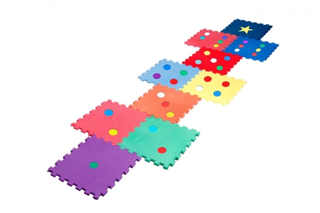 Kolorowe piankowe puzzle z kropkami do nauki liczenia - 16 elementów