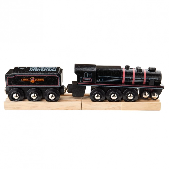Drewniana replika parowozu Bigjigs Rail Black 5
