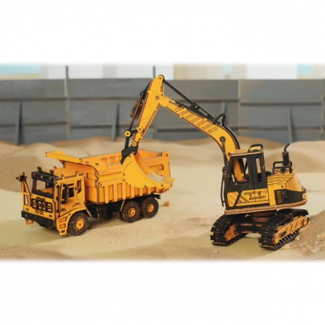 RoboTime drewniane 3D puzzle - Koparka