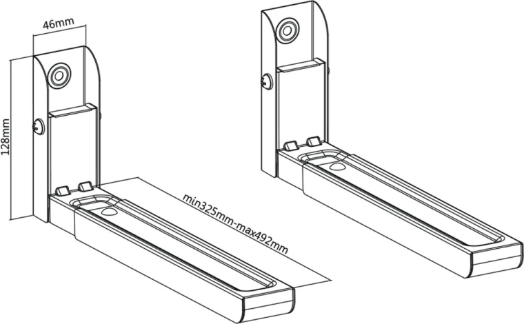 Regulowane ramiona 325–492 mm