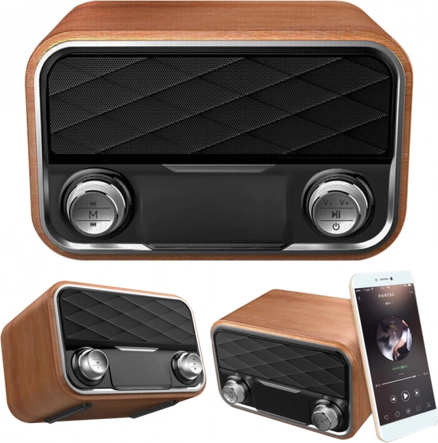 Bezprzewodowy retro głośnik z radiem FM, Bluetooth i AUX