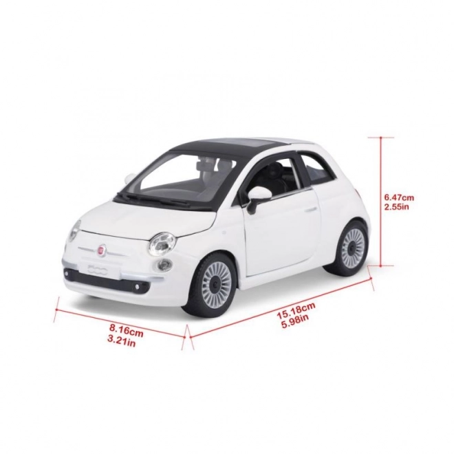 Bburago 1:24 Fiat 500 (2007) Biały