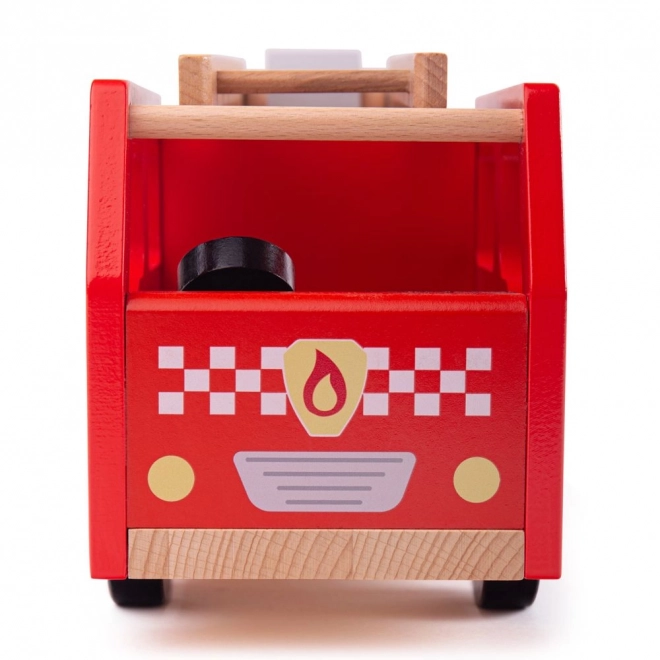 Bigjigs Toys Drewniane strażackie auto