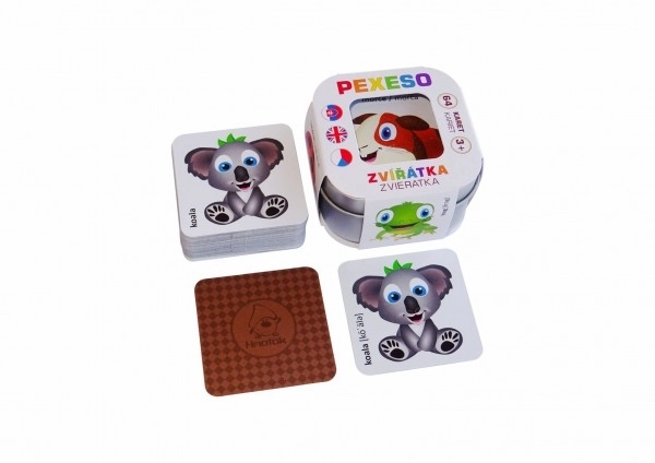 Pexeso Zwierzątka 64 karty w metalowym pudełku 6x6x4cm Hmatik