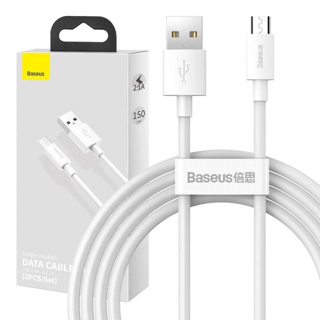 Zestaw kabli danych Baseus USB na Micro 2,1A 1,5m