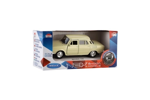 Auto Welly Škoda 100 metal/plastik 11cm 1:34 wolny bieg możliwość 4 kolorów 15x7x7cm