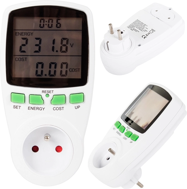 Cyfrowy watomierz z wyświetlaczem LCD