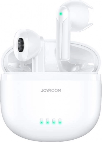 Bezprzewodowe słuchawki douszne Joyroom z 4 mikrofonami i redukcją szumów, białe