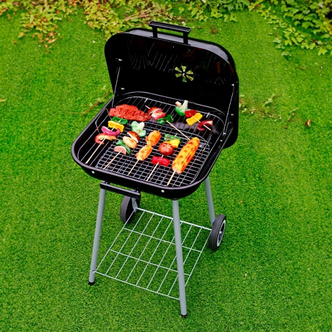 Grill ogrodowy z uchylną pokrywą + kółka