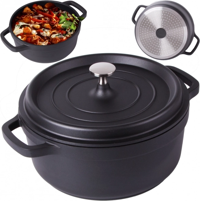 Indukcyjny aluminiowy garnek z pokrywką 4 l