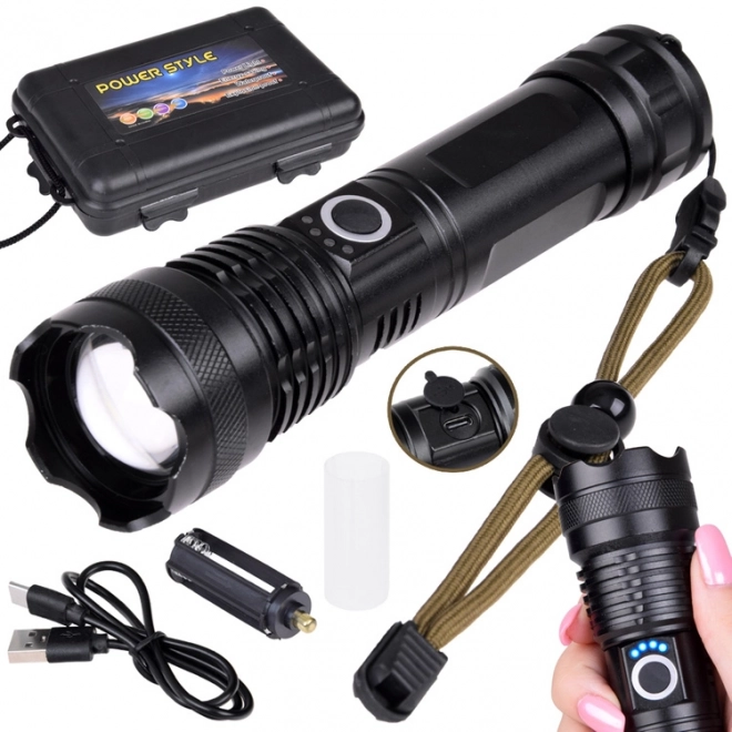 Wydajna latarka LED USB wodoodporna