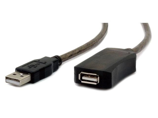 Przedłużacz USB 2.0 typu AM-AF 5 m aktywny czarny