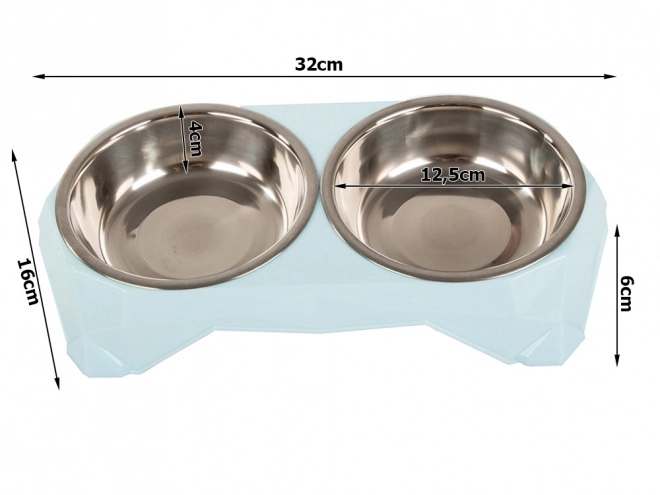 Podwójna miska dla psów i kotów 350 ml x 2