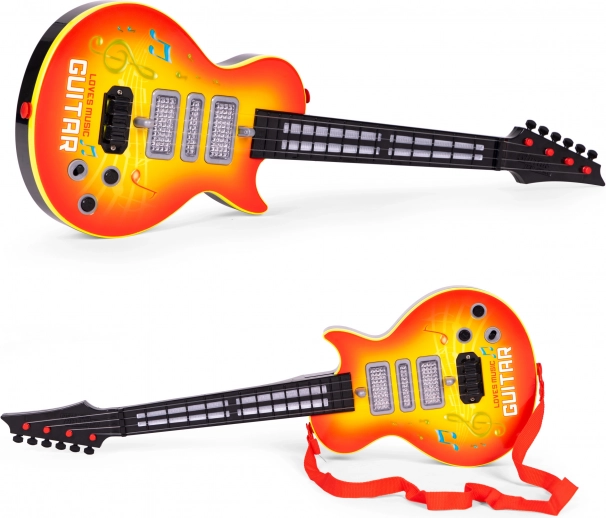 Dziecięca rockowa gitara z diodami LED i czujnikiem podczerwieni