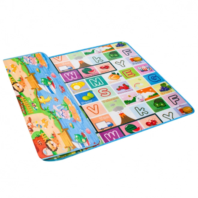 Edukacyjna dwustronna piankowa mata do zabawy 180x120 cm