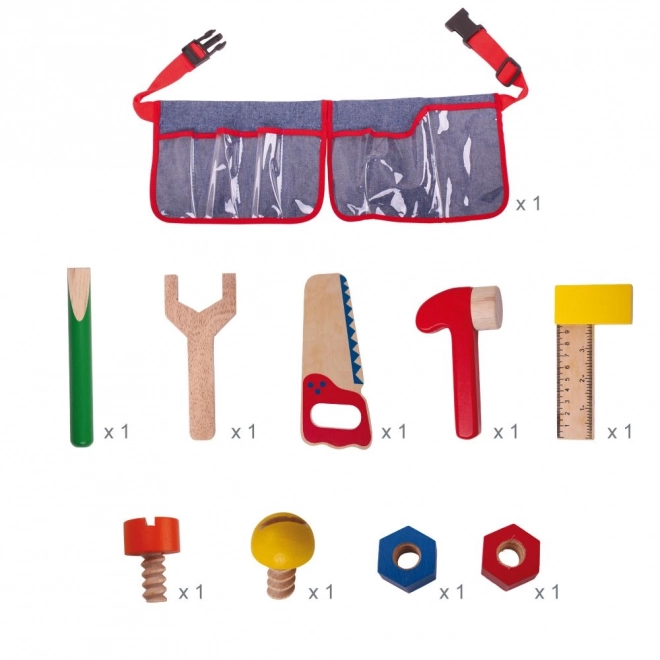 Bigjigs Toys drewniane narzędzia na dziecięcym pasku