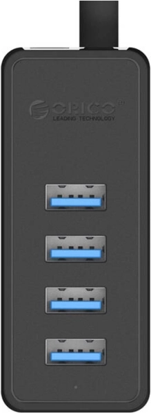 Hub USB 3.0 ORICO z 4 portami, zewnętrzne zasilanie, czarny