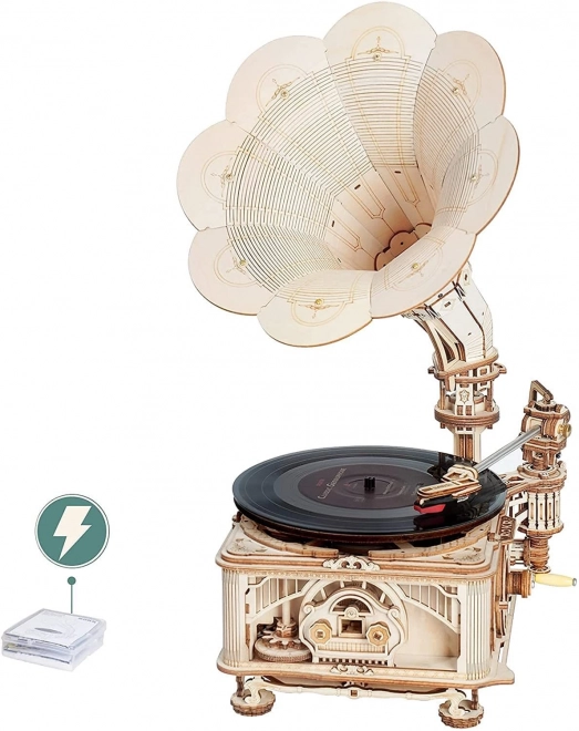 Rokr 3D drewniane puzzle Klasyczny gramofon