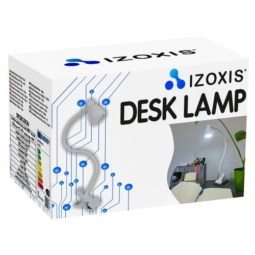 Biała lampka biurkowa z klipsem Izoxis