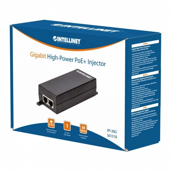 Gigabitowy PoE+ injector Intellinet 30W 1x RJ45