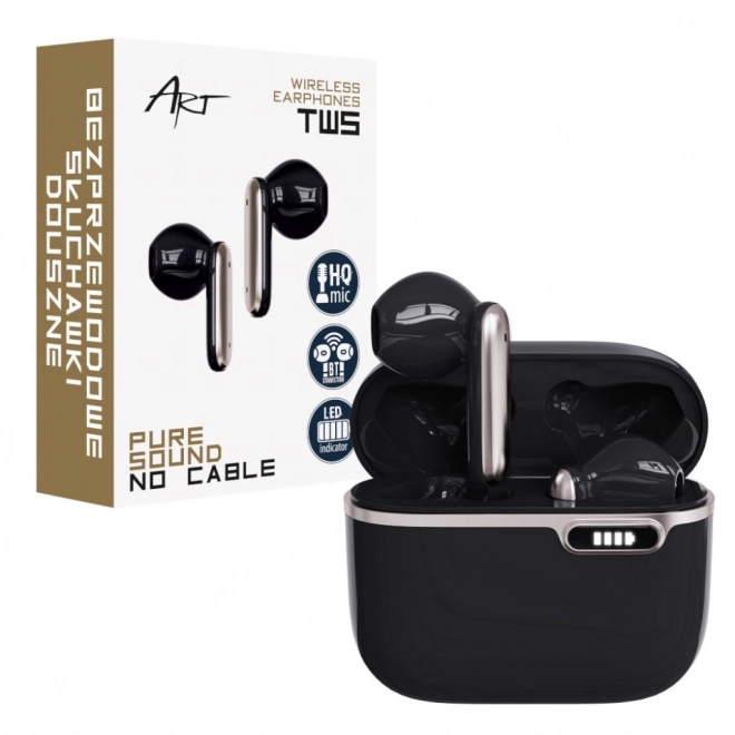 Słuchawki Bluetooth z HQ mikrofonem TWS (USB-C) czarne
