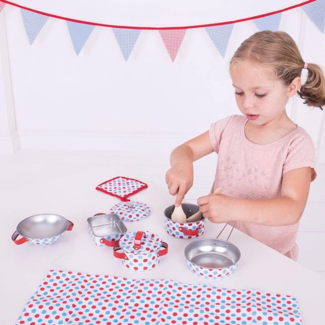 Bigjigs Toys Zestaw naczyń z kropkami