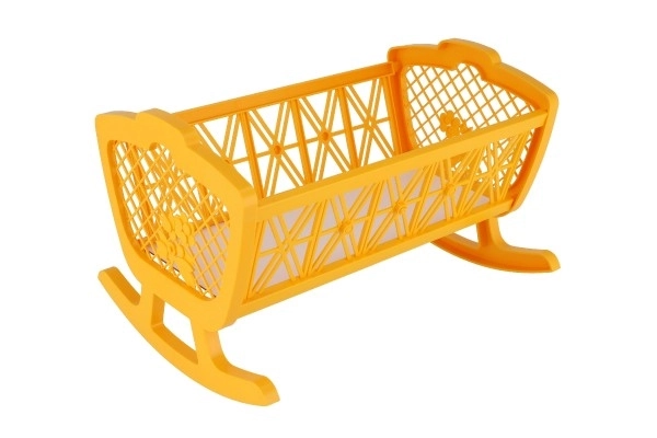 Kołyska dla lalek bez zestawu plastikowa 47x35x30cm w pudełku 48x32x8cm