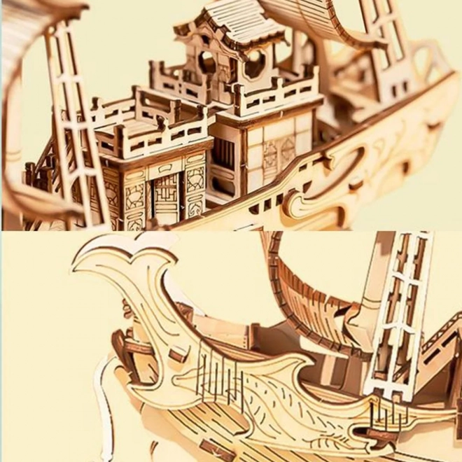 Japoński statek dyplomatyczny - 3D drewniany model - dekoracja