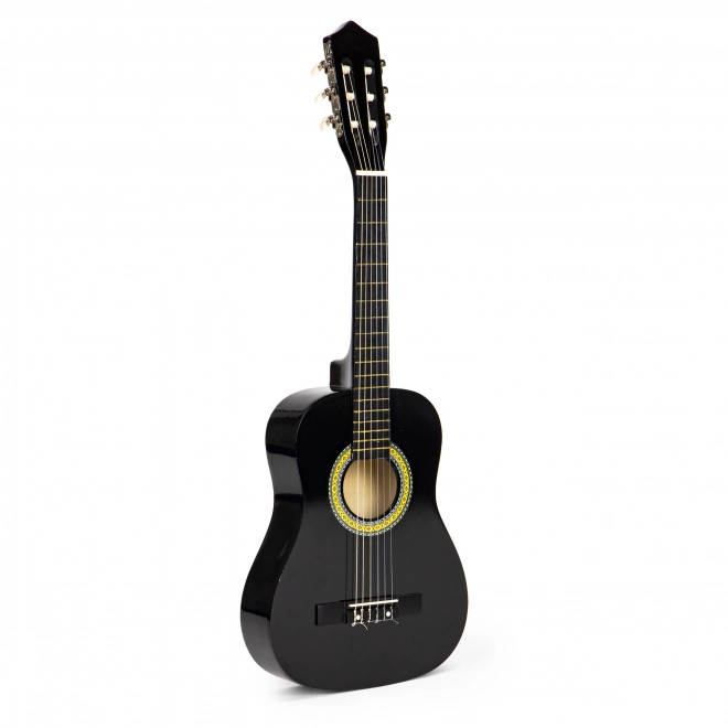 Duża drewniana gitara dziecięca 6 strun ECOTOYS – czarna