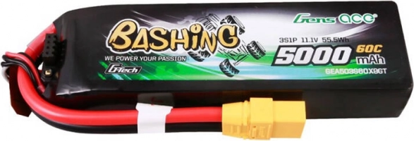 akumulator lipo gensace 5000 mah 11,1 v 60c 3s z wtykiem xt90